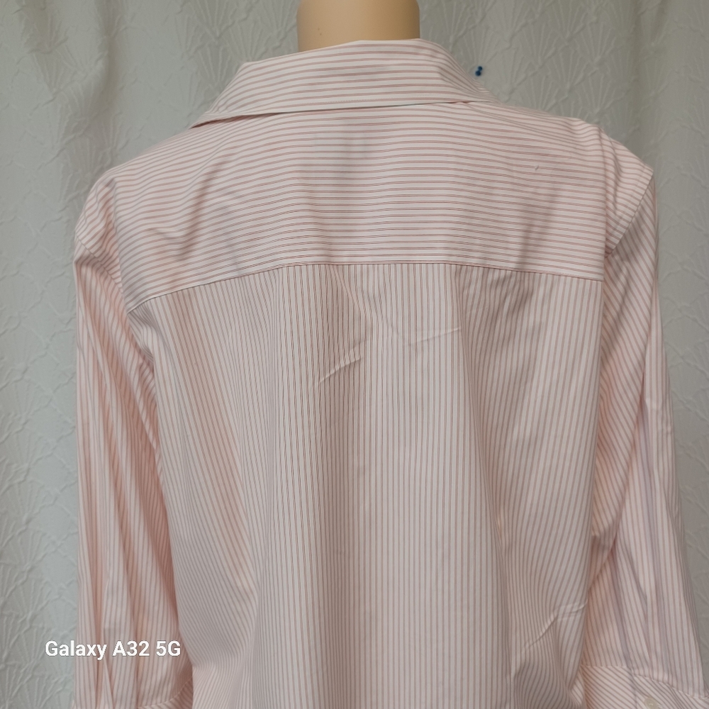 Talbots Women Size 22W  Red Striped Blouse - Picture 9 of 14